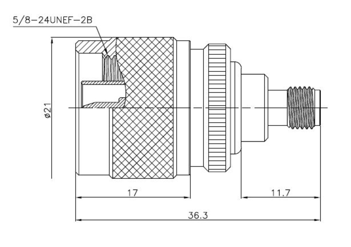 Pulse SMA(F) To N(M) Coaxial Adaptor - Image 2