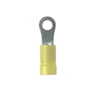 Stronghold Pack of 25 Yellow Vinyl Insulated Ring Terminal Accommodates 2-10awg With M6 Hole