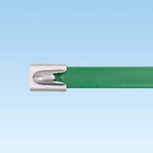 Panduit 201 x 7.9mm Stainless Steel Fully Coated Green Cable Ties Pack of 50