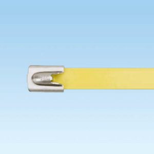 Panduit 201 x 4.6mm Stainless Steel Fully Coated Yellow Cable Ties Pack of 50