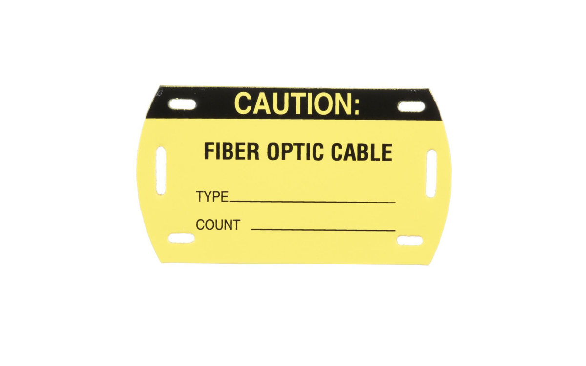 Panduit 3.5" x 2" Self-Laminating Fibre Optic Black and Yellow Markers Pack of 5