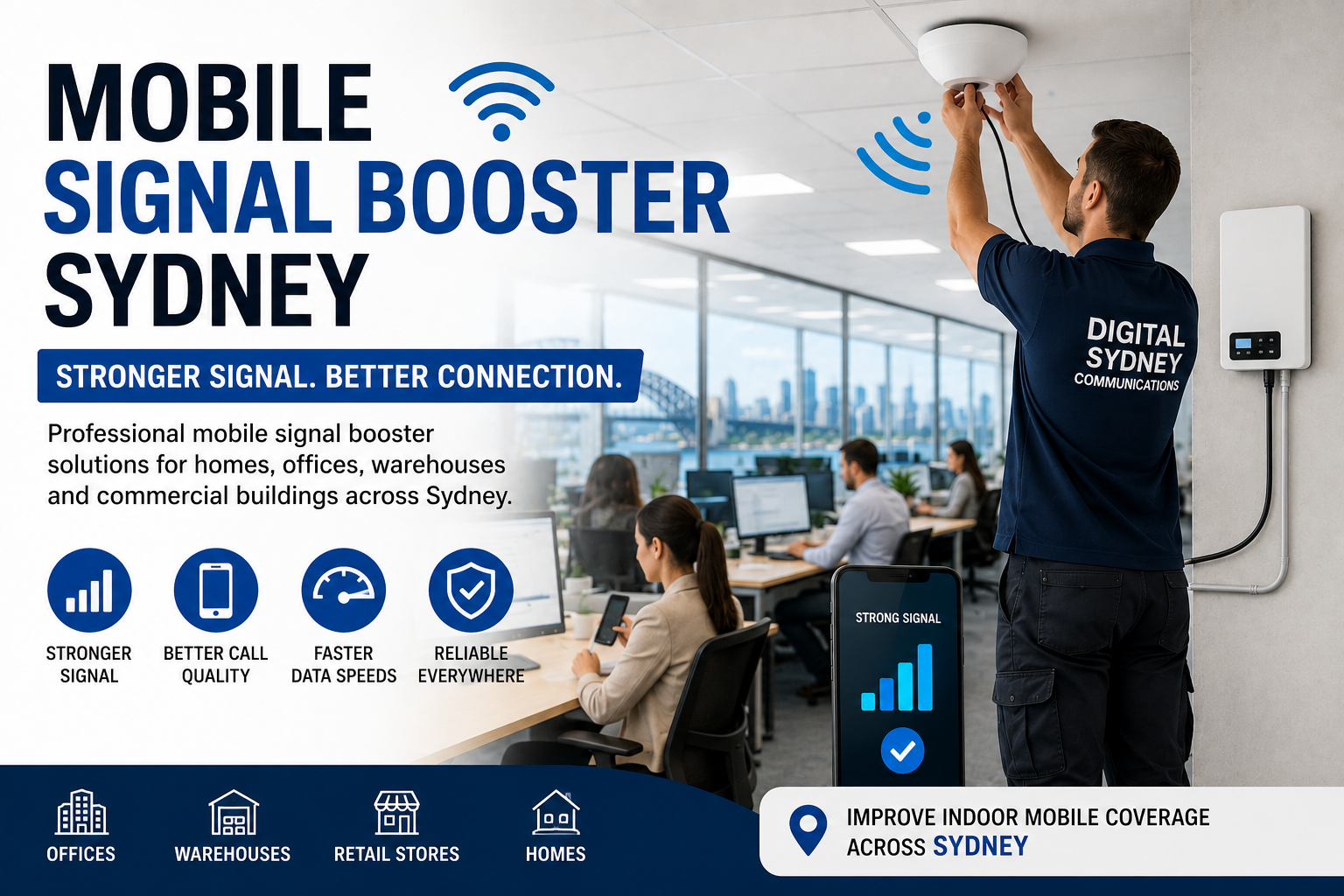 Mobile signal booster Sydney coverage solution using an authorised cellular repeater