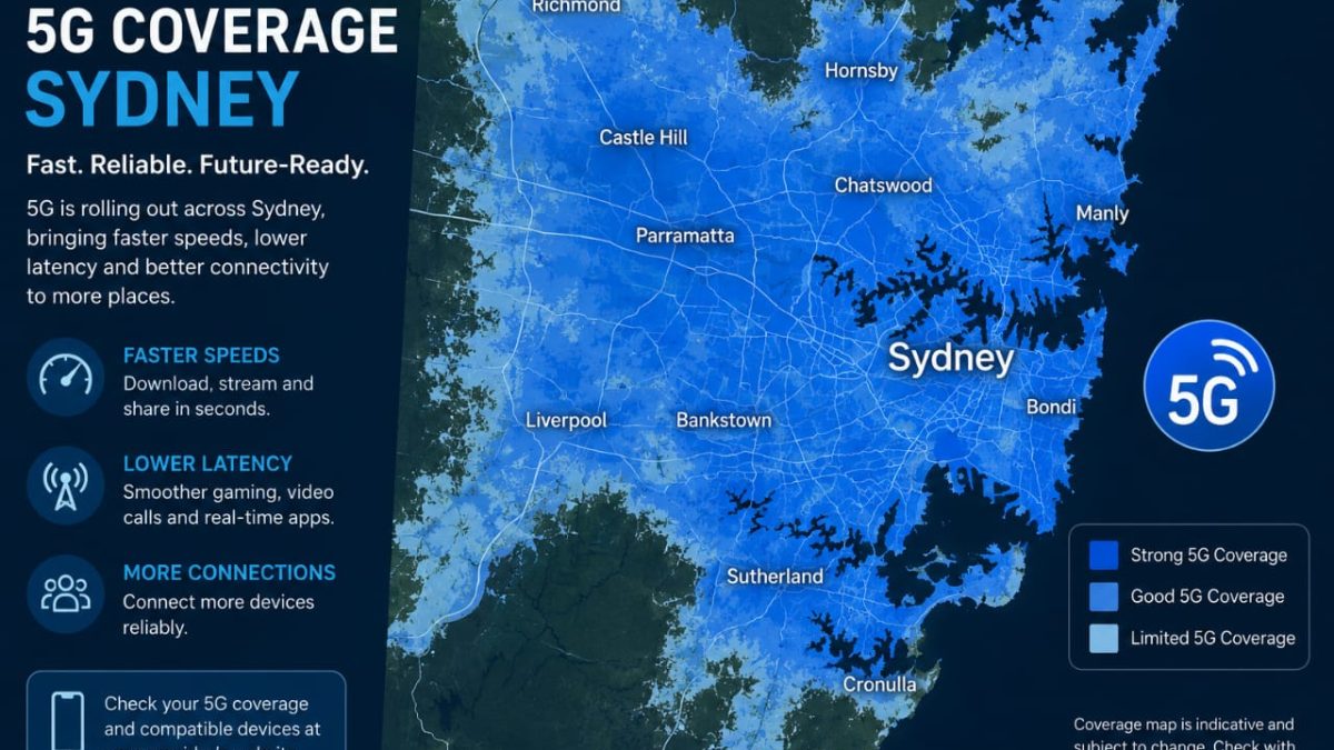 Engineers installing a 5G in-building coverage system in a commercial office building in Sydney